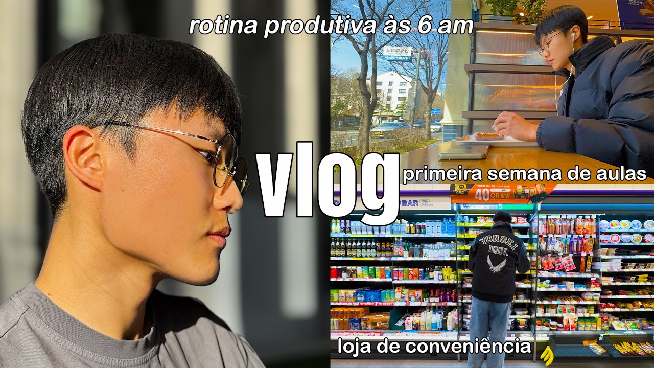 korea uni vlog 🇰🇷: primeira semana de aula, acordando às 6 am, estudando, o que como na coreia, etc!