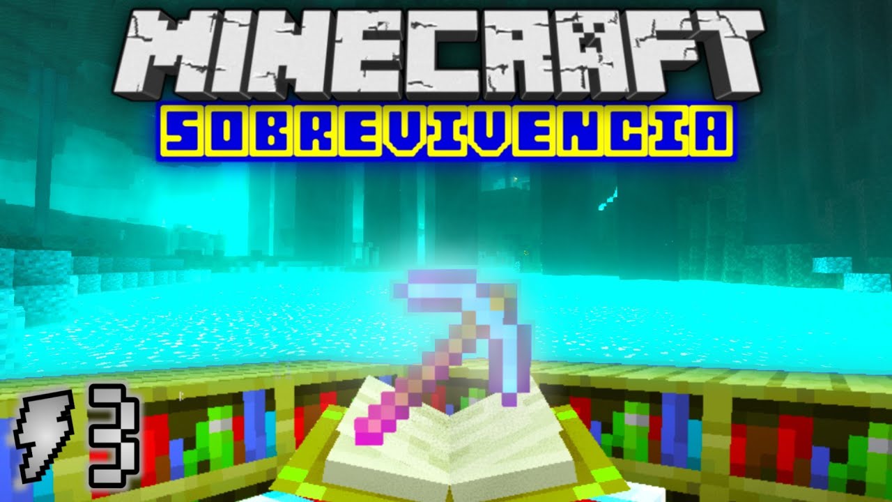 Mesa de Encantamento no Máximo e a Entrada no Nether Azul《Minecraft Sobrevivência Episódio 3》