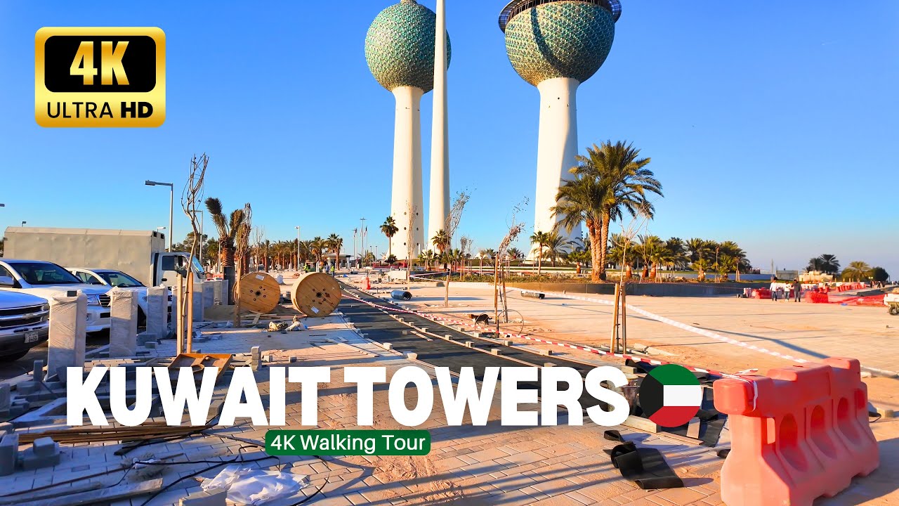 Kuwait Towers Walk 🇰🇼 | Walking Around the Landmark During Renovation | 4K