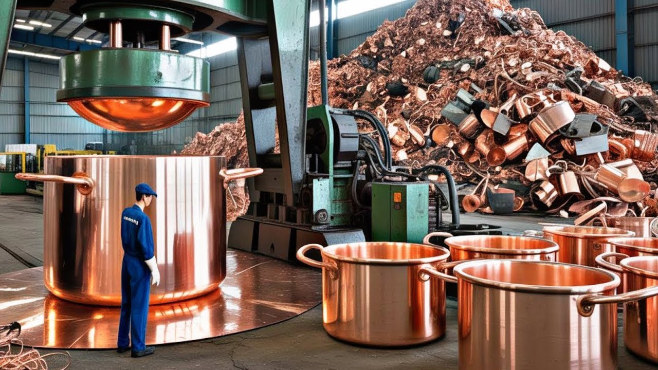 Inside the Industry: Recycling Copper Scrap into Giant New Copper Cooking Pots for Massive Use