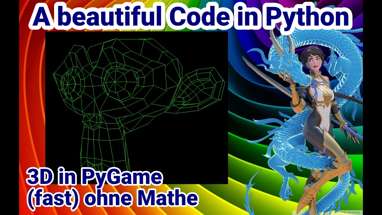 Python Tutorial deutsch, PyGame 3D (fast) ohne Mathe