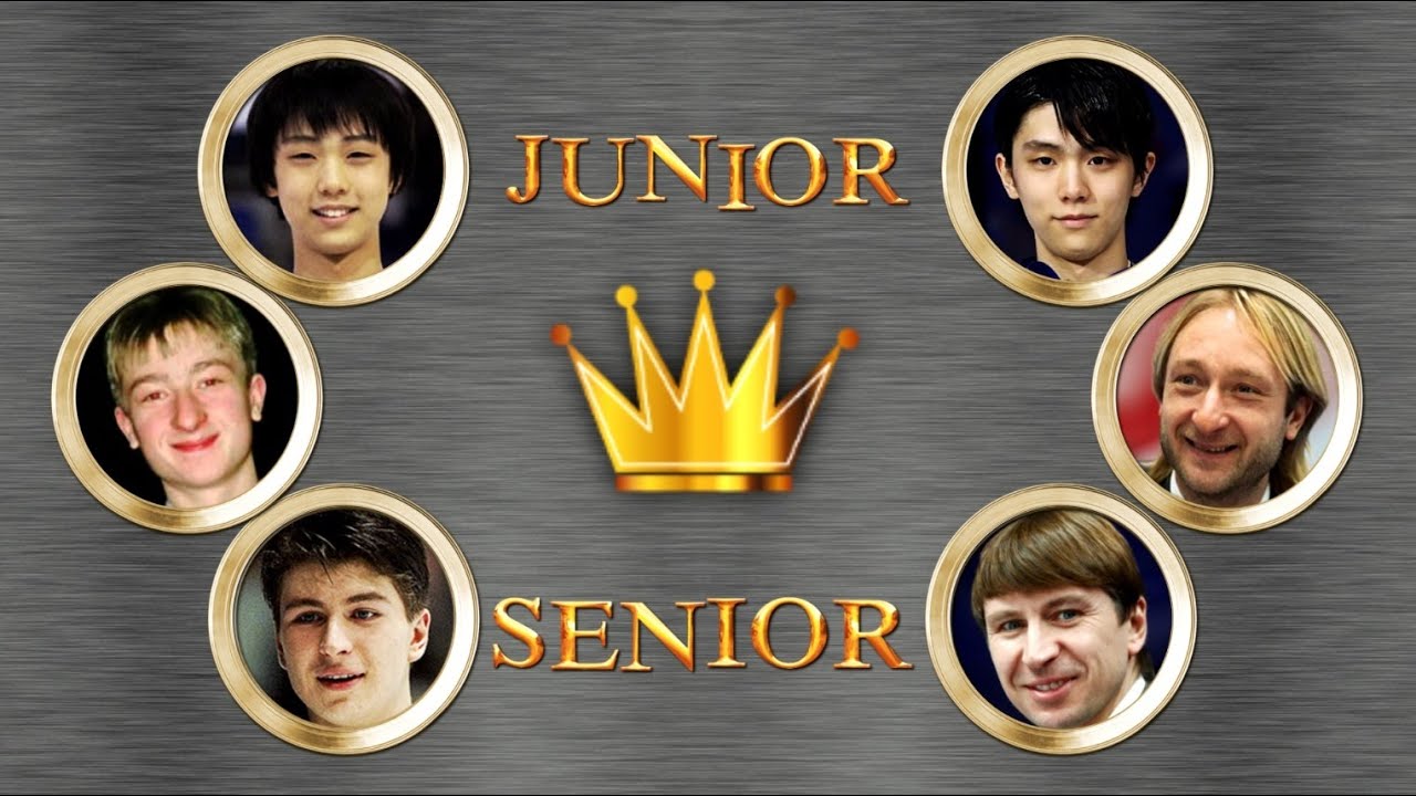 Figure Skaters: Junior vs Senior Champions. Yuzuru Hanyu, Alexei Yagudin, Evgeni Plushenko...