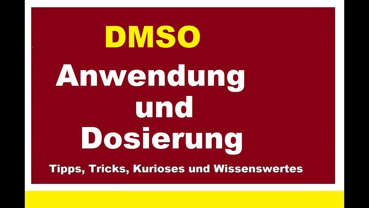 Wundermittel DMSO Anwendung und Dosierung bei Wunden Wundheilung oder Schmerzen aller Art