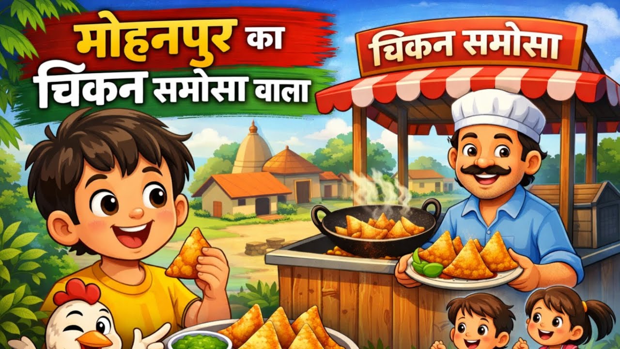 मोहनपुर का चिकन समोसा वाला कहानी 🥰#kahani #cartoon #story @story 