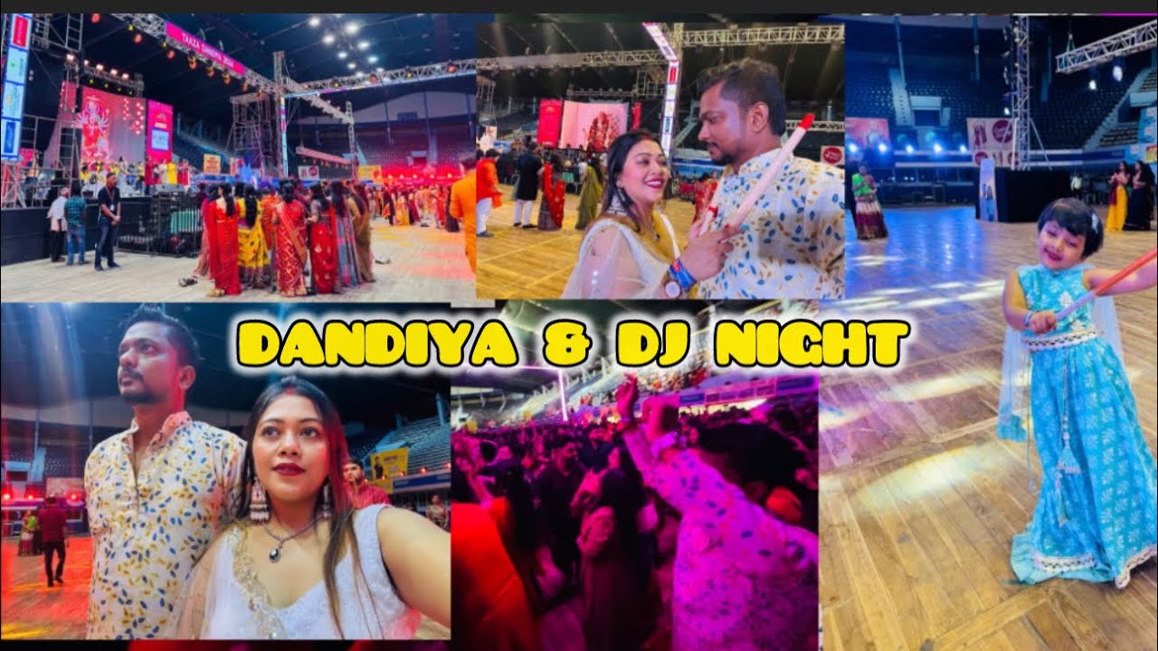 Dandiya & Dj first time with my Daughter 👧 | Durga Puja Ashtami night Netaji Indoor Stadium Dandiya