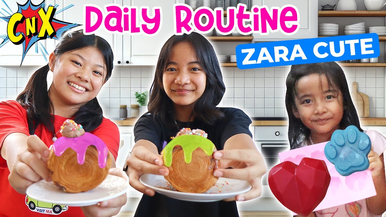 24 JAM IKUT DAILY ROUTINE ZARA CUTE ! BIKIN CROMBOLONI WARNA WARNI ! Vlog Lucu CnX Adventurers
