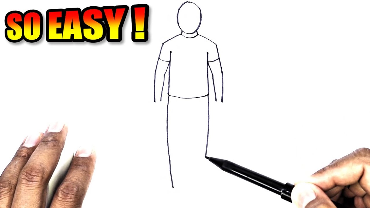 How To Draw A Easy Person | Easy Boy Drawing