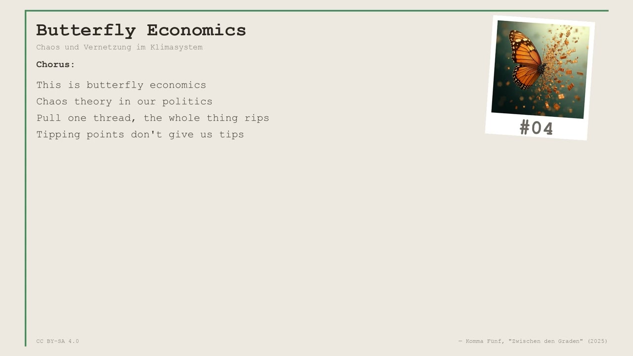 Komma F&uuml;nf &mdash; Butterfly Economics (Track 04/30) | Lyric Video