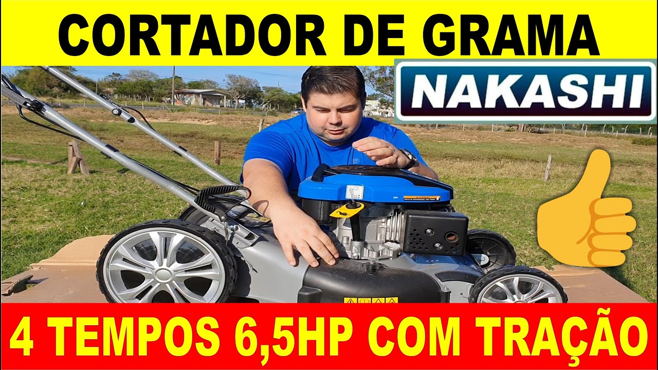 Cortador de Grama LR 225-T NAKASHI 6,5HP com Tração nas Rodas Traseiras - TESTAMOS PARA VOCÊ!