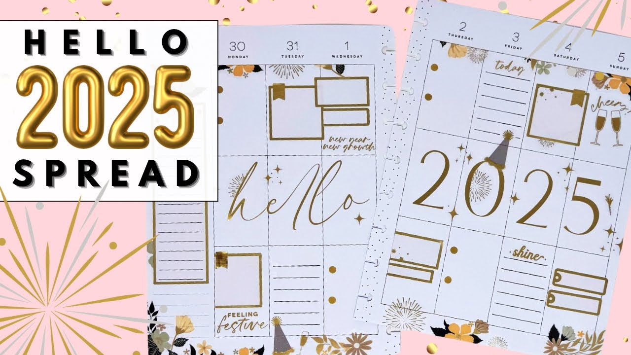 PLAN WITH ME | HELLO 2025 SPREAD | HAPPY PLANNER