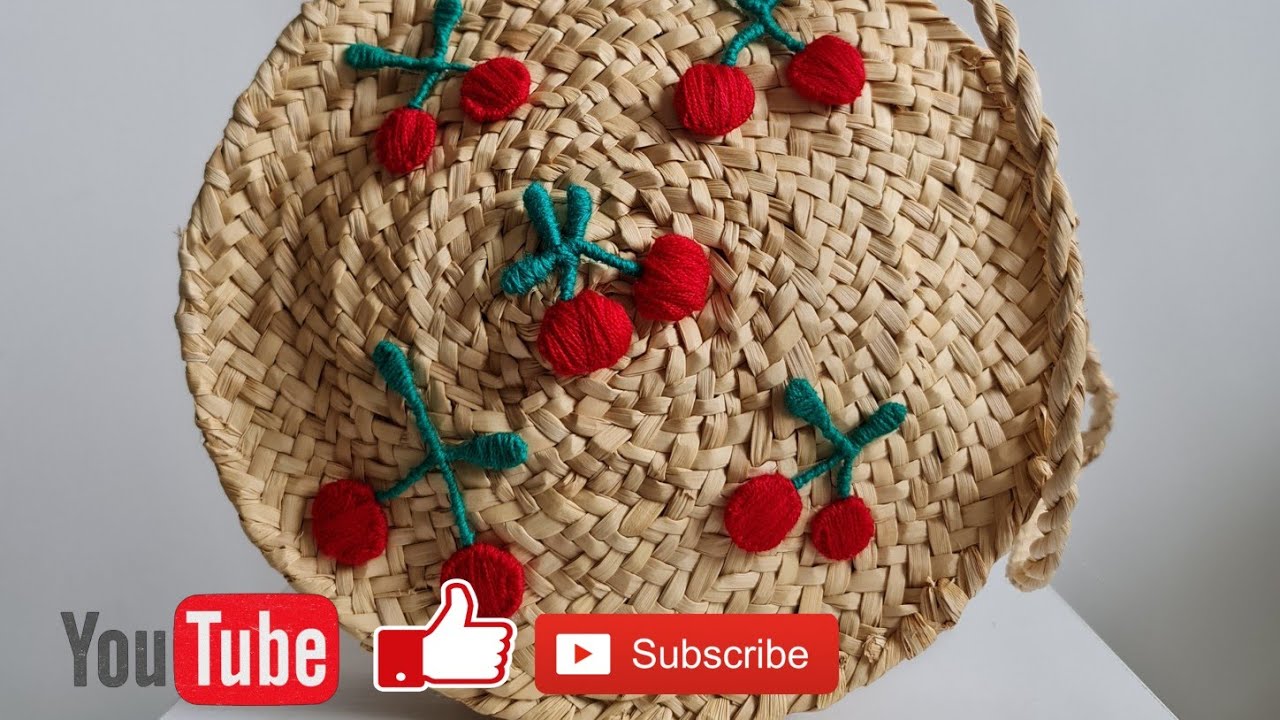 How to make SOUR CHERRY STRAW BAG !!