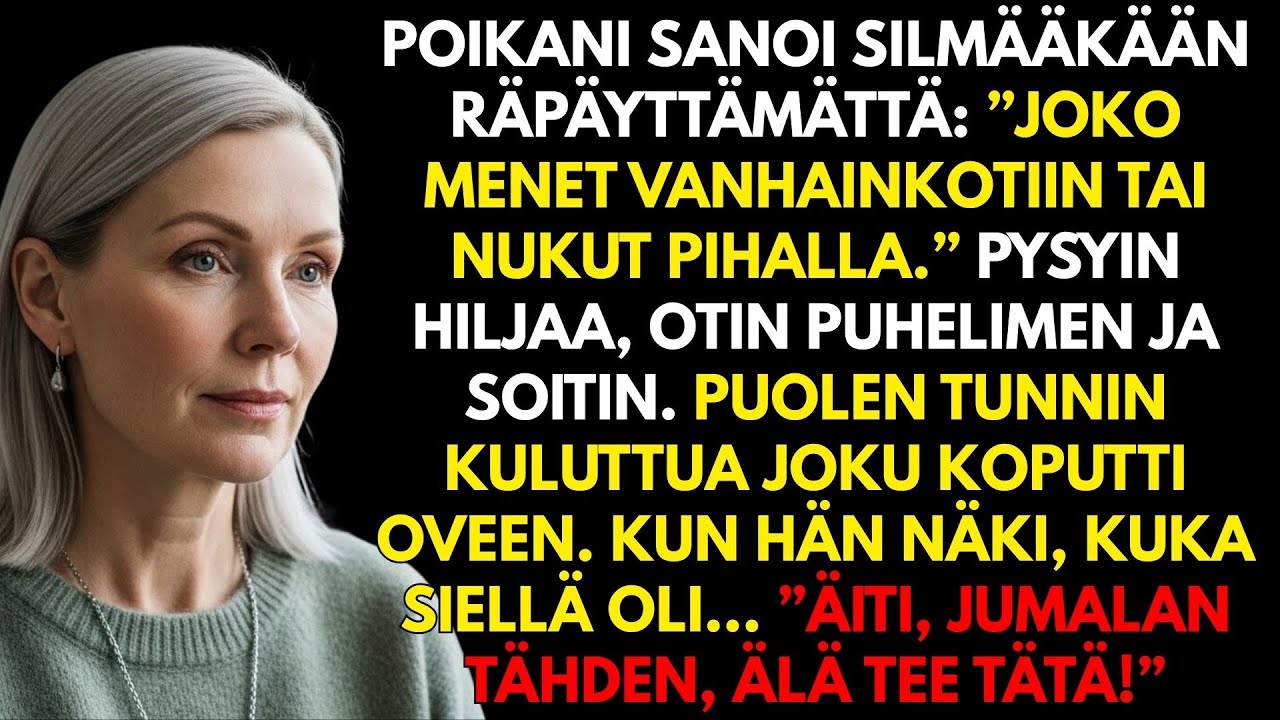 Poikani sanoi: ”Joko menet vanhainkotiin tai nukut pihalla” — kun oveen koputettiin, hän aneli!!
