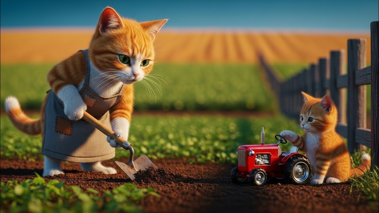 Mama Cat Works in the Fields to Buy Her Kitten a Toy Tractor 🚜🐱 | Emotional Story 