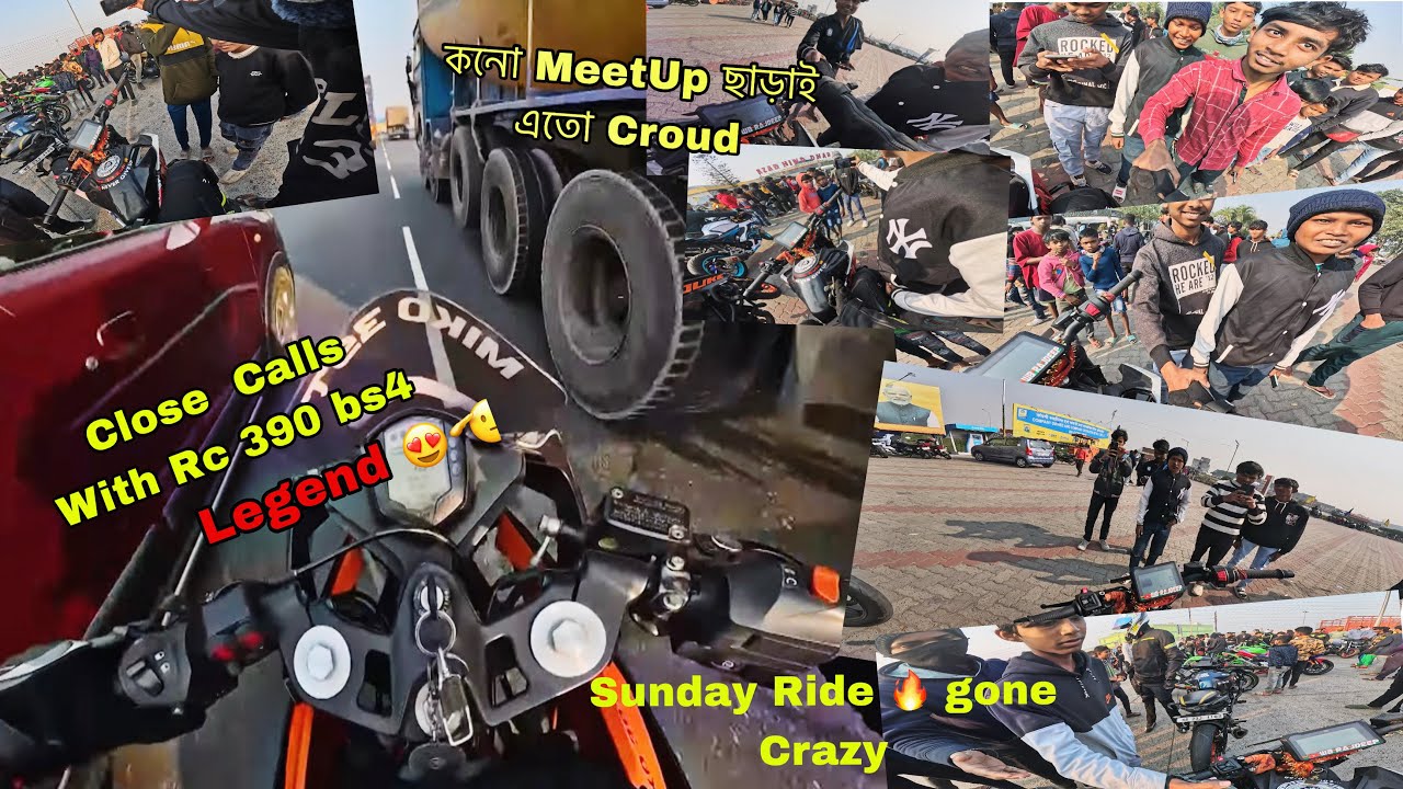 Sunday Ride 🔥 Gone Crazy // কনো MeetUp ছাড়াই এতো Croud 😍//  Close Calls😰  With Rc390BS4🤯//