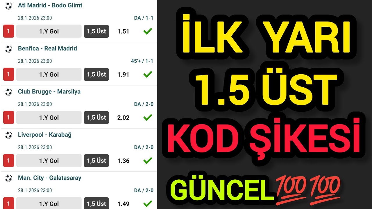 KAZANMA GARANTİLİ 💯 İLK YARİ 1.5 &Uuml;ST KOD ŞİKESİ 🔥İDDAA'DA 20 'DE 20 YAPMAK✅ @BahisKul&uuml;b&uuml; 