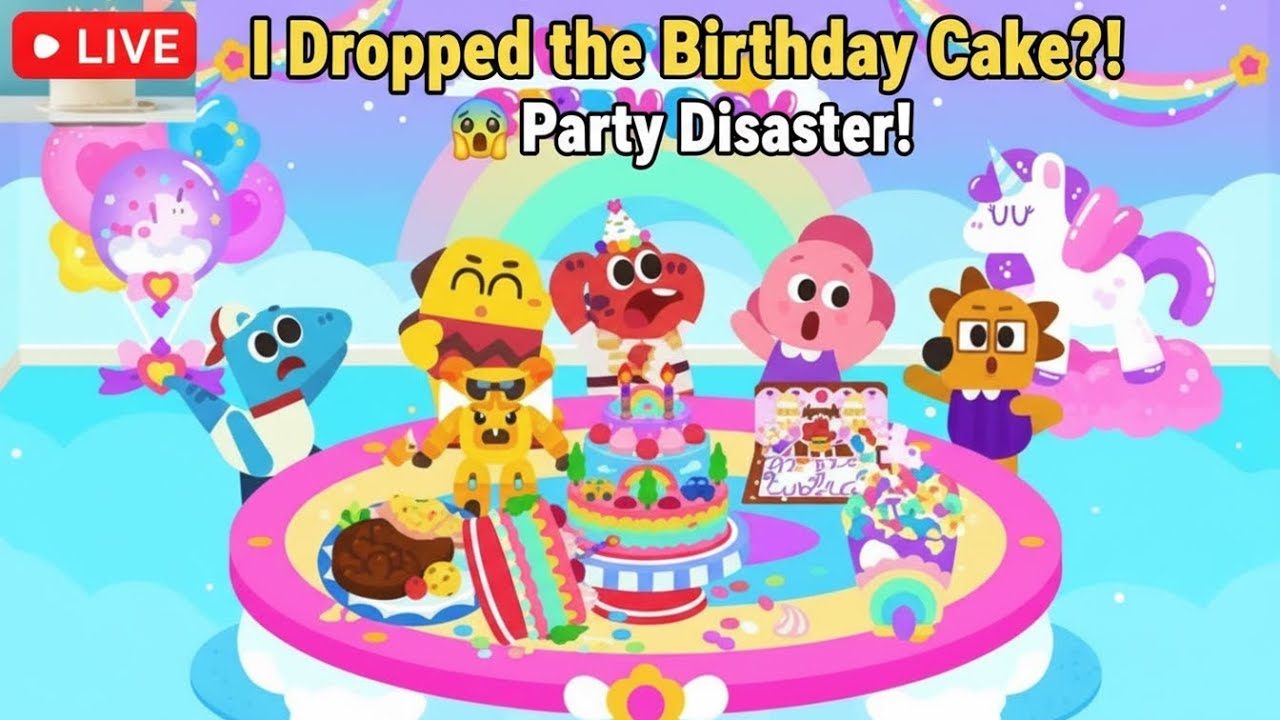 🔴 LIVE: Cocobi Birthday Party I Dropped the Birthday Cake?! 🎂😱 Party Disaster!