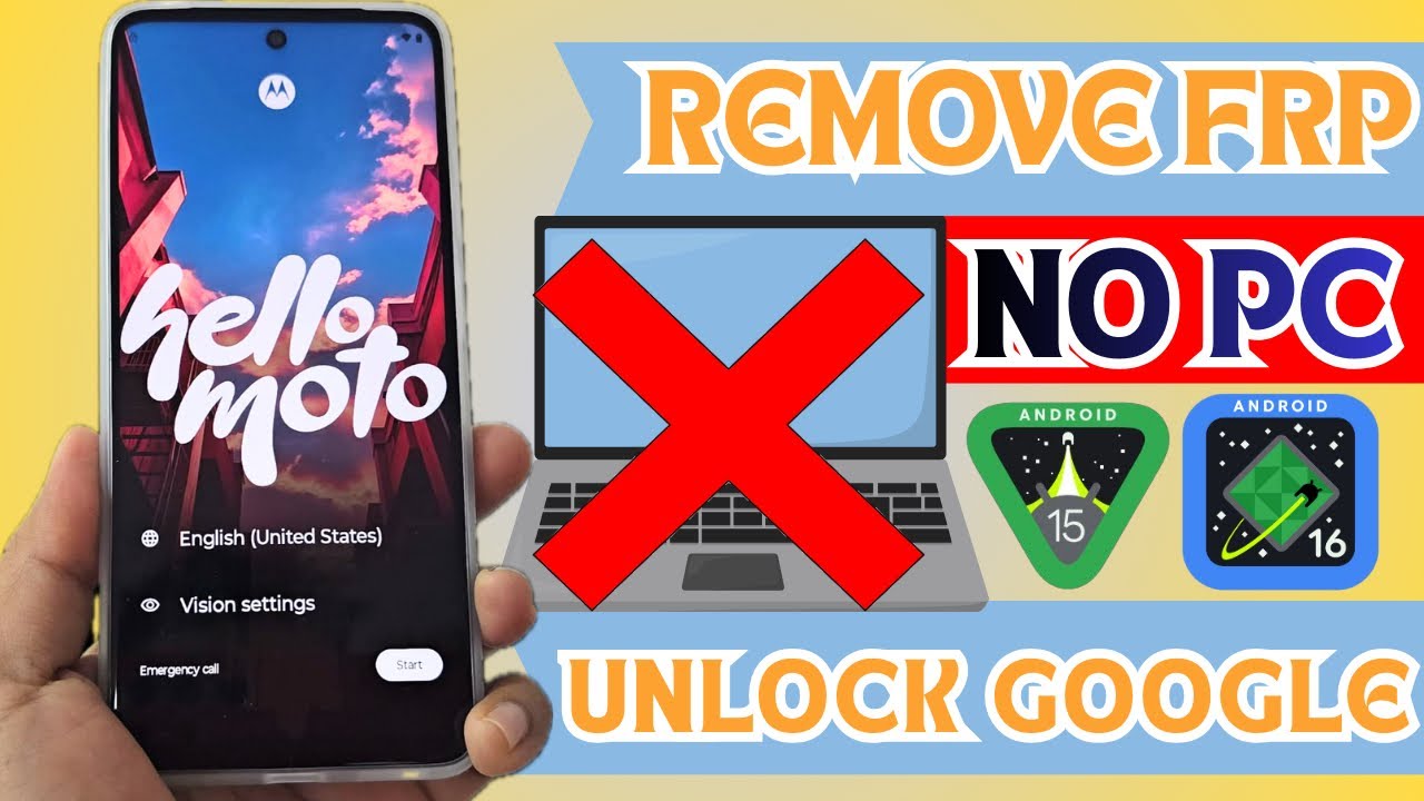 Без ПК для обхода FRP на Motorola Moto, удаление учетной записи Google Motorola ANDROID 16 - 15 -...