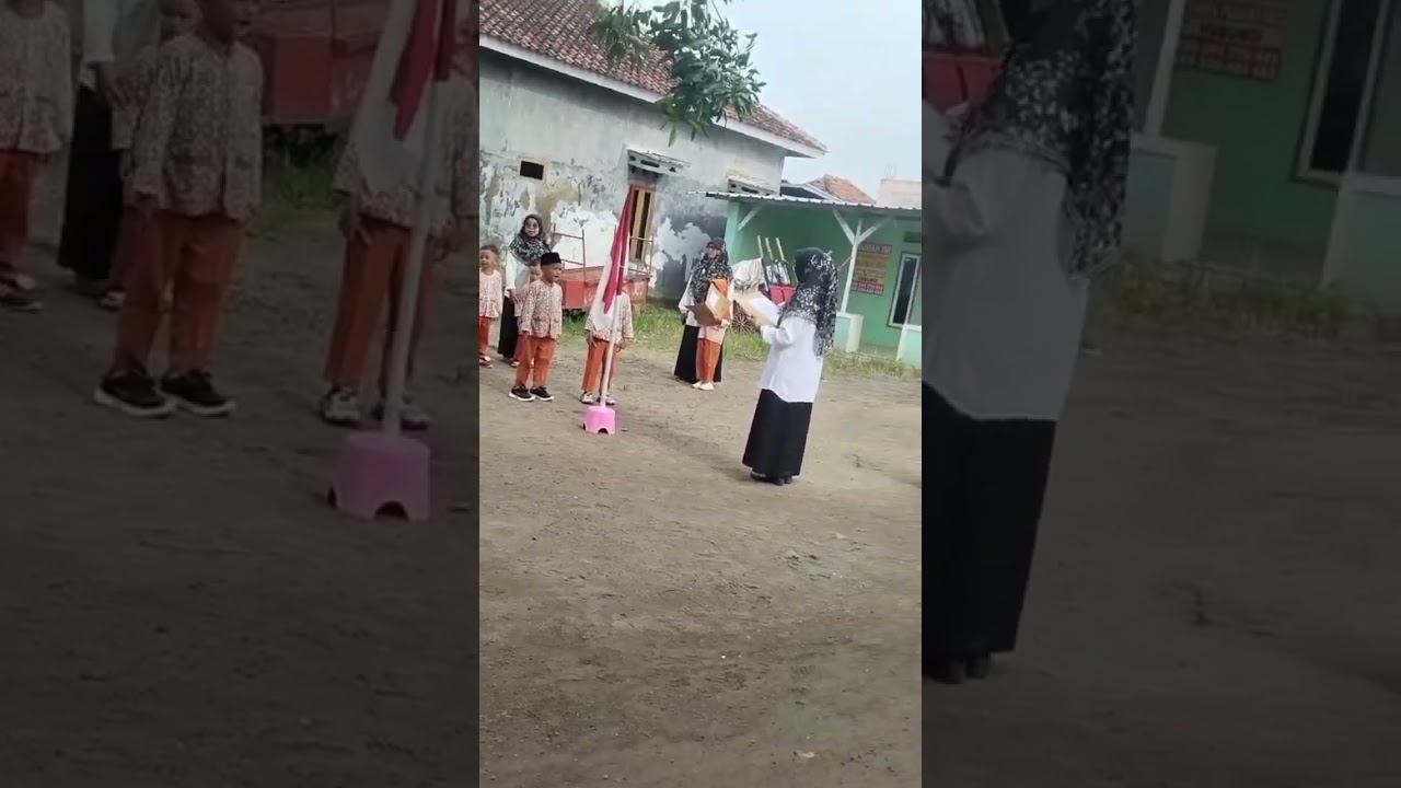 Upacara bendera hari senin,awal masuk sekolah semester genap.#paud_kober 2026