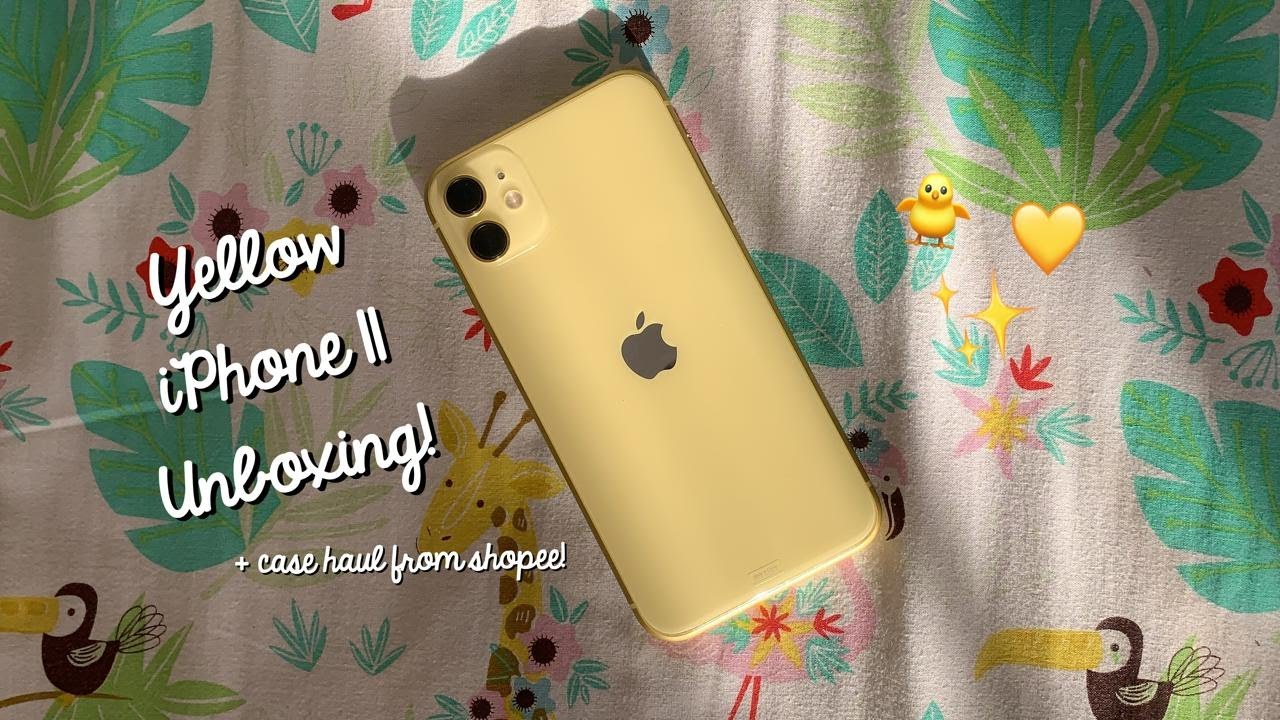 Yellow iphone 11 unboxing + case haul from shopee! ;)