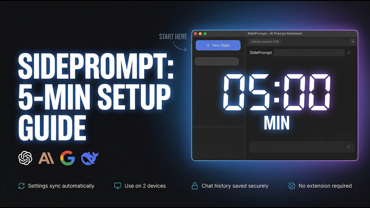 Set Up SidePrompt AI in 5 Minutes Connect OpenRouter, Gemini, Groq, Local AI & More 7 Day Free Trial
