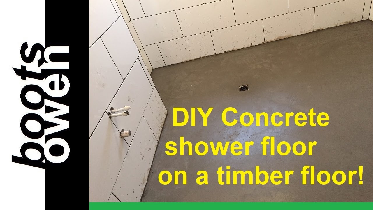 Installing and finishing a concrete floor in an upstairs bathroom shower wetroom. Easy and cheap!