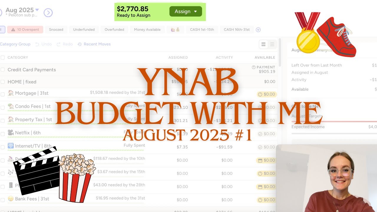 YNAB Budget with Me | 🏃‍♀️ August 2025 #1
