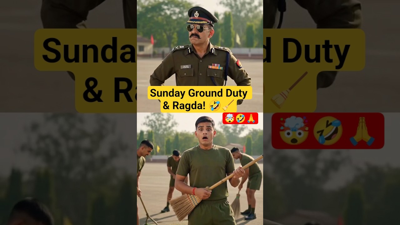 Caught by the instructor during Sunday ground duty! 🤣🧹 #shorts #funny #indianarmy #traininglife #...