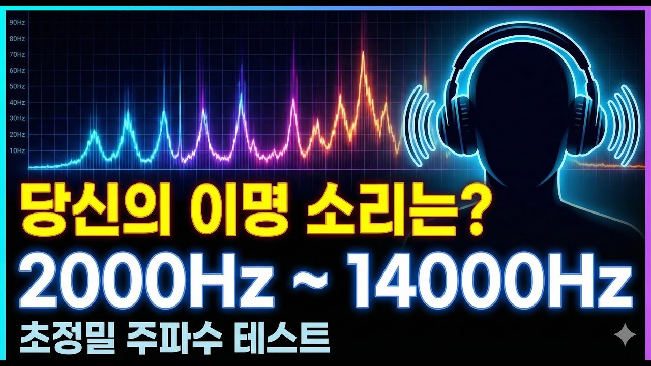 [이명 주파수 찾기] 2000Hz ~ 14000Hz 정밀 스윕 테스트 (200Hz 단위 세밀 측정)