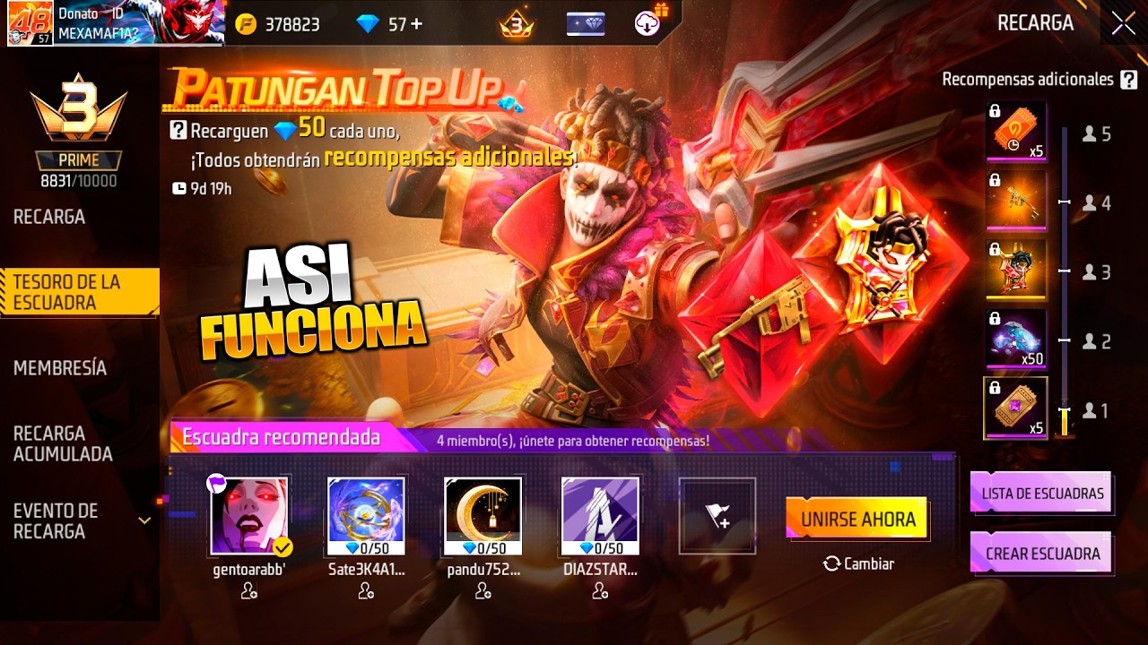🌟RAPIDO RECARGA EN ESCUADRA! TESORO DE ESCUADRA RAMADAN 2026 INDONESIA