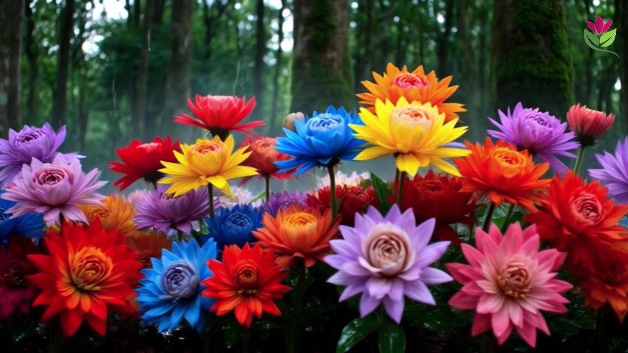 Amazing_ Beautiful Flowers Blooming under rain, Relaxing Music Soothing.