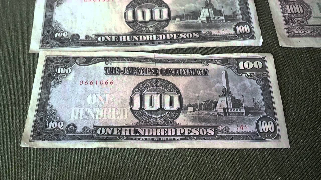 Philippine Pesos paper currency Japanese govnmt