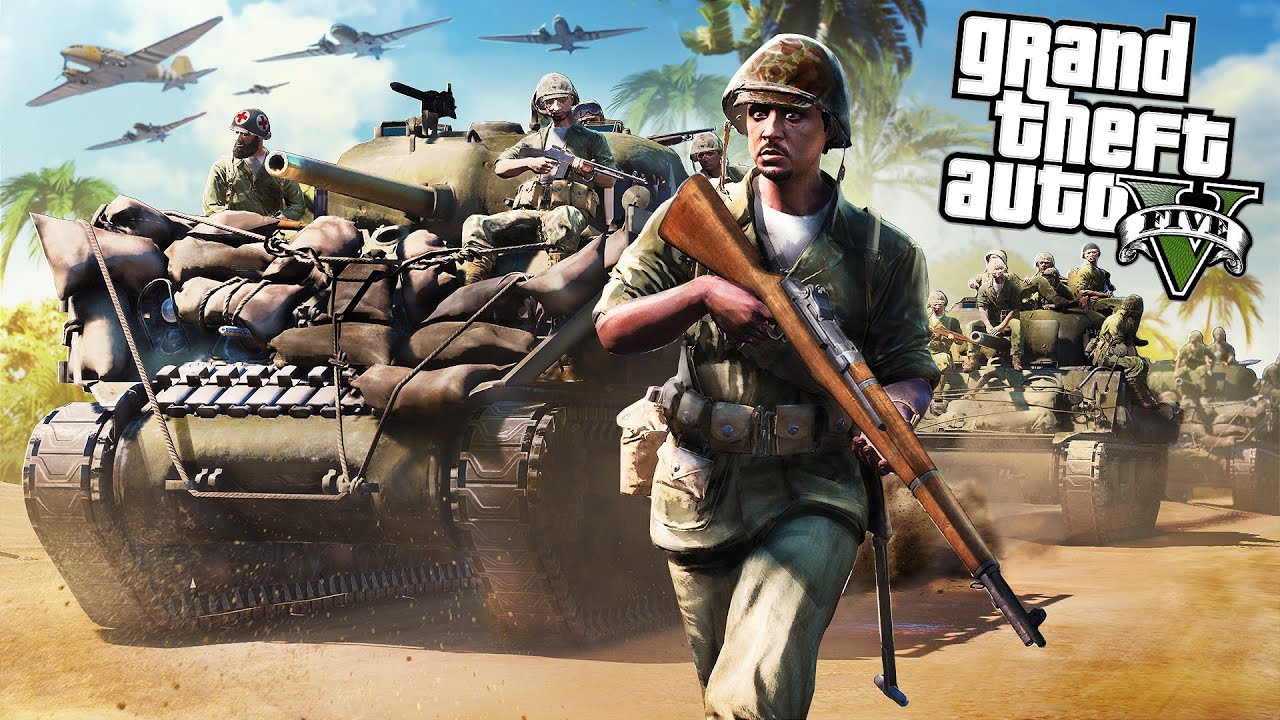 ВТОРЖЕНИЕ НА ТИХИЙ ОСТРОВ ВРЕМЕН ВТОРОЙ МИРОВОЙ ВОЙНЫ в GTA 5 RP!