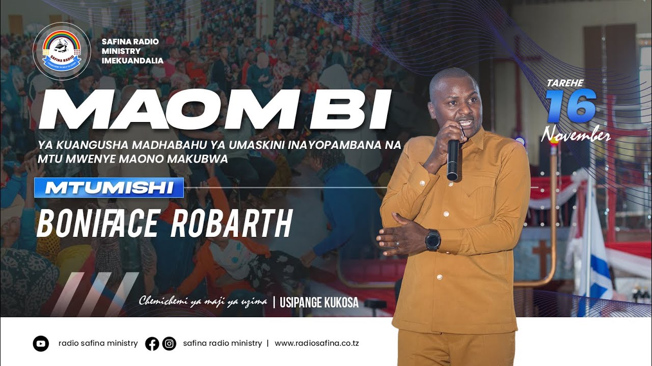 MTUMISHI BONIFACE ROBERT - KUANGUSHA MADHABAHU YA UMASIKINI - TAR:16/11/2023