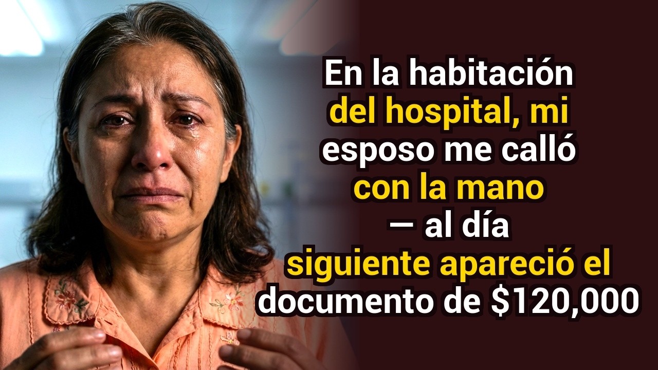 En el hospital, mi esposo me calló con la mano — al día siguiente apareció el documento de $120,000