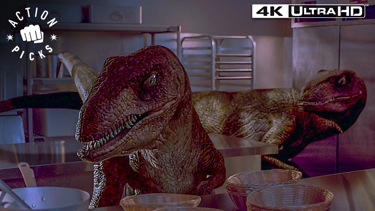 The Raptors Hunt In The Kitchen | Jurassic Park 4k HDR