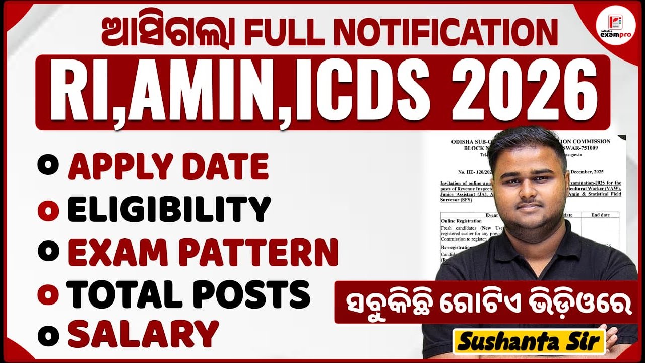 RI Amin Vacancy 2025 | OSSSC New Vacancy| RI ARI Amin Vacancy 2025 Notification | Odisha ExamPro