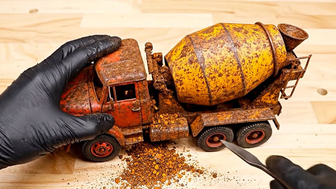 Mini Restoration ASMR Mixer Truck Abandoned car   Rusty Cement Truck Restoration