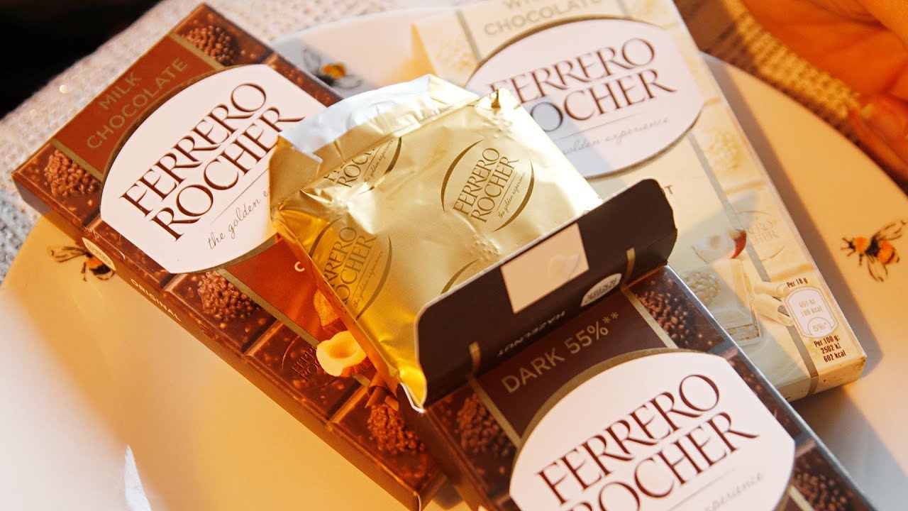 Ferrero Rocher BARS! Paddy and Amanda review Ferrero's nut chocolate bars: White, Dark & Original.