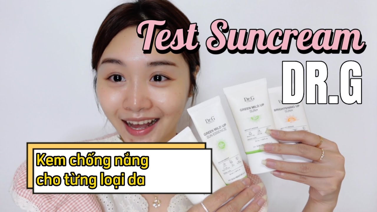 TEST 4 LOẠI KEM CHỐNG NẮNG DR.G - DR.G SUNCREAM TESTER - DR.G 선크림
