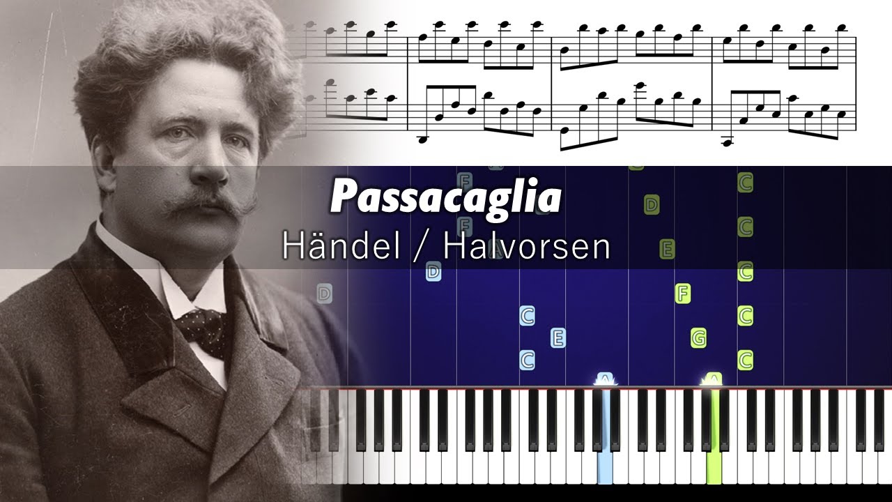 Handel/Halvorsen - Passacaglia - Piano Tutorial with Sheet Music