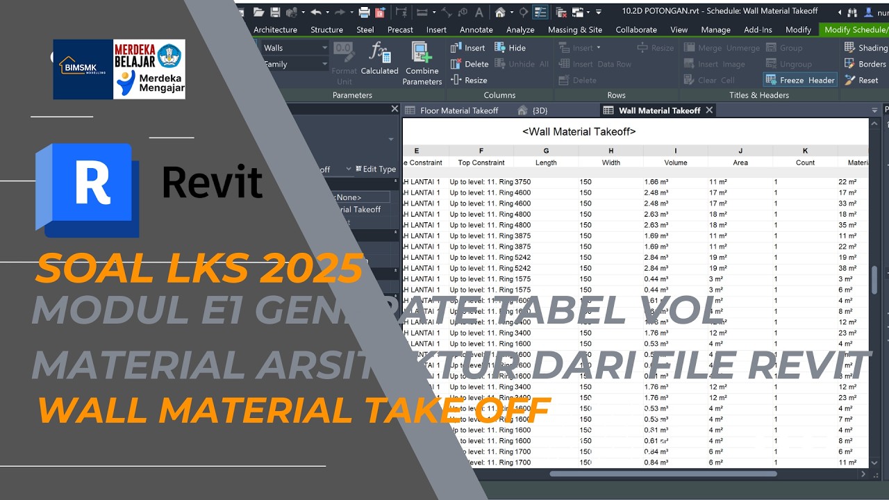 MODUL E1 : WALL MATERIAL TAKE OFF