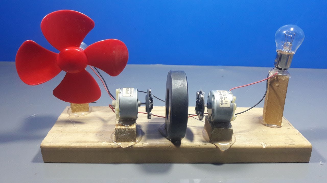 how to make free energy light bulb generator with magnets and dc motor | science projects