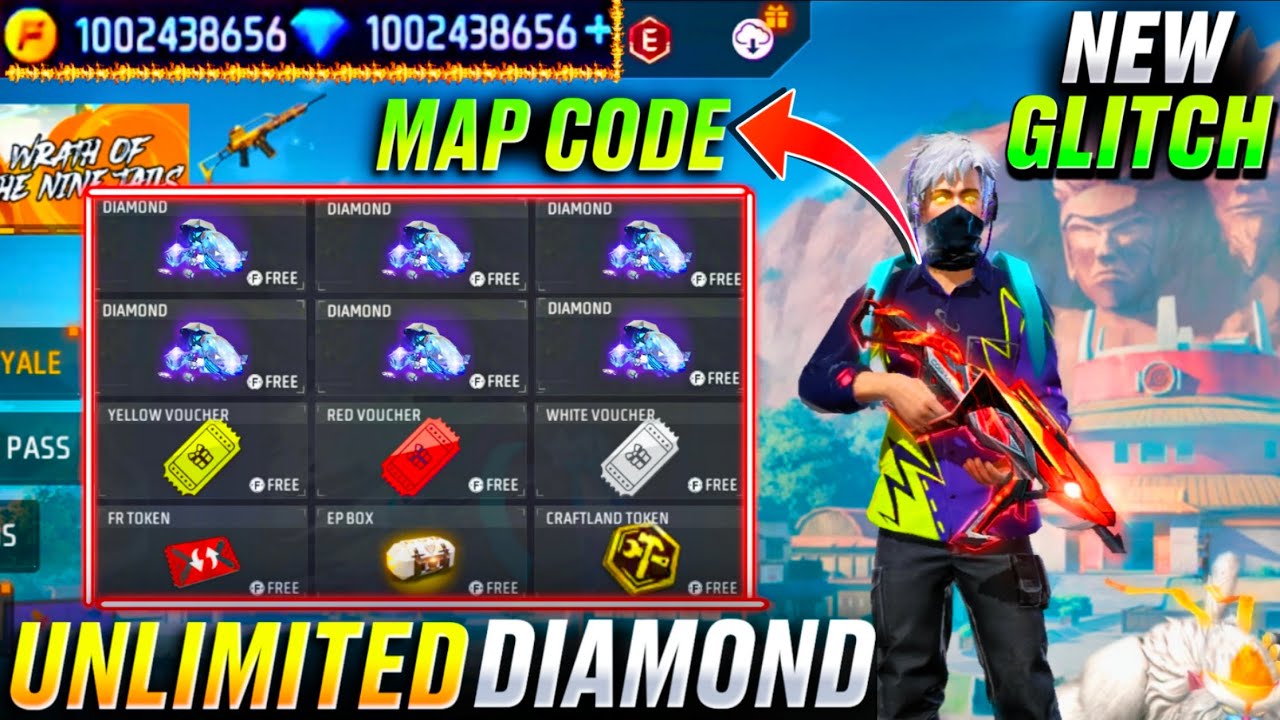 Tried Most Viral Trick  Free Fire 😲 unlimited diamond map code glitch 🤩 ROCK GAMING 07