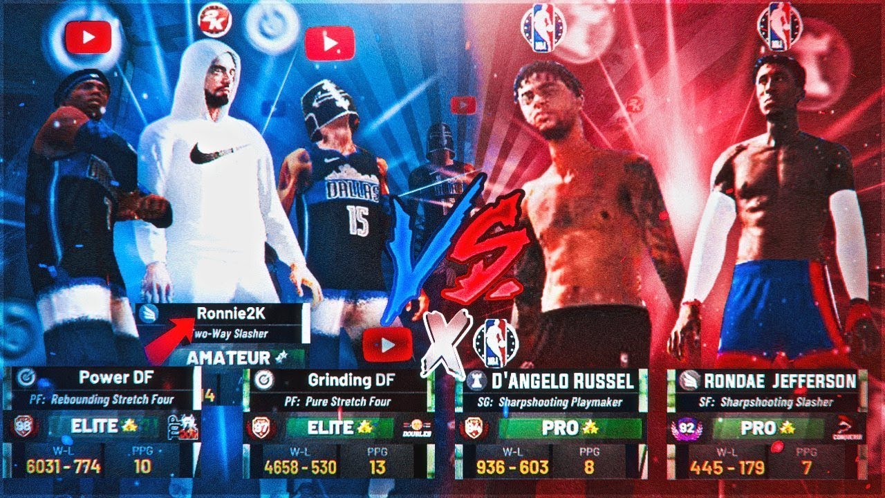 RONNIE2K + POWER & GRINDING DF VS D'ANGELO RUSSELL & RHJ (2 NBA PLAYERS) GAME OF THE YEAR! NBA 2K19