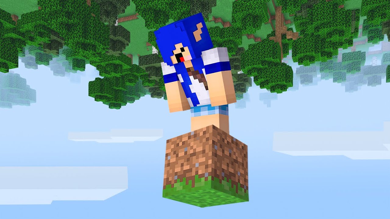 vivendo em apenas UM Bloco de Cabeça pra Baixo no Minecraft!