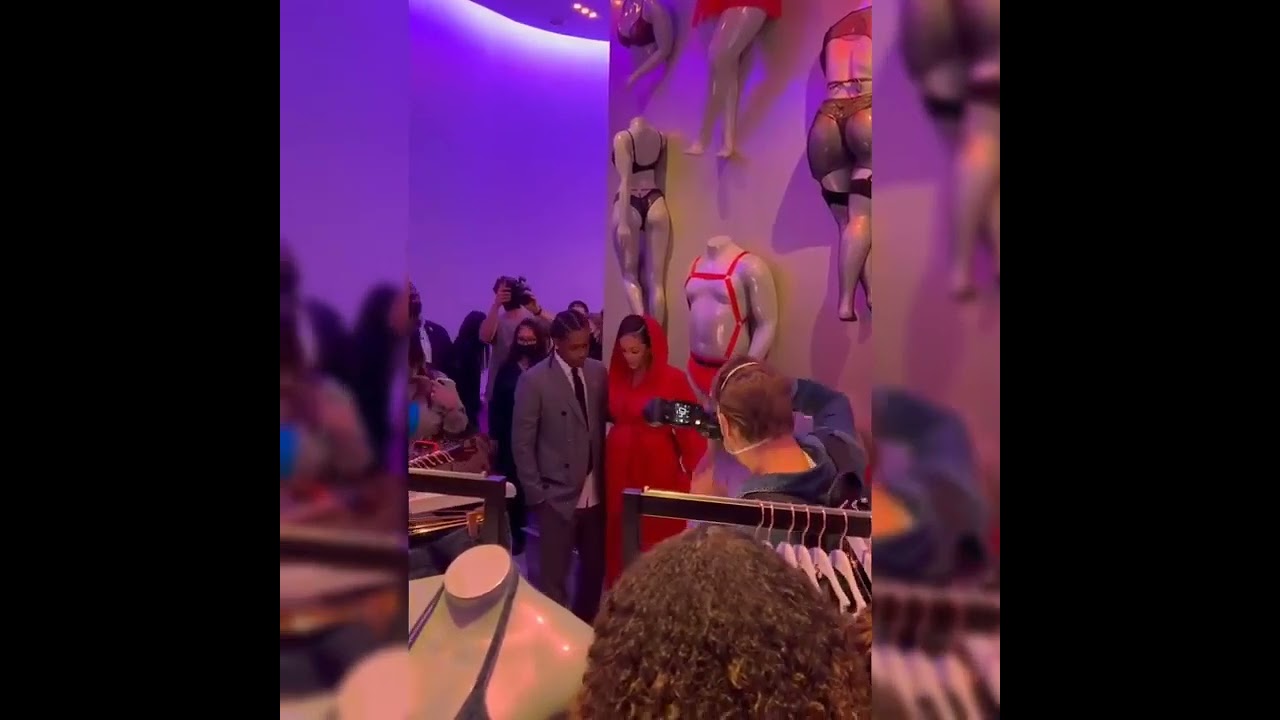 Rihanna and ASAP Rocky at the grand opening of Savage Fenty 2022