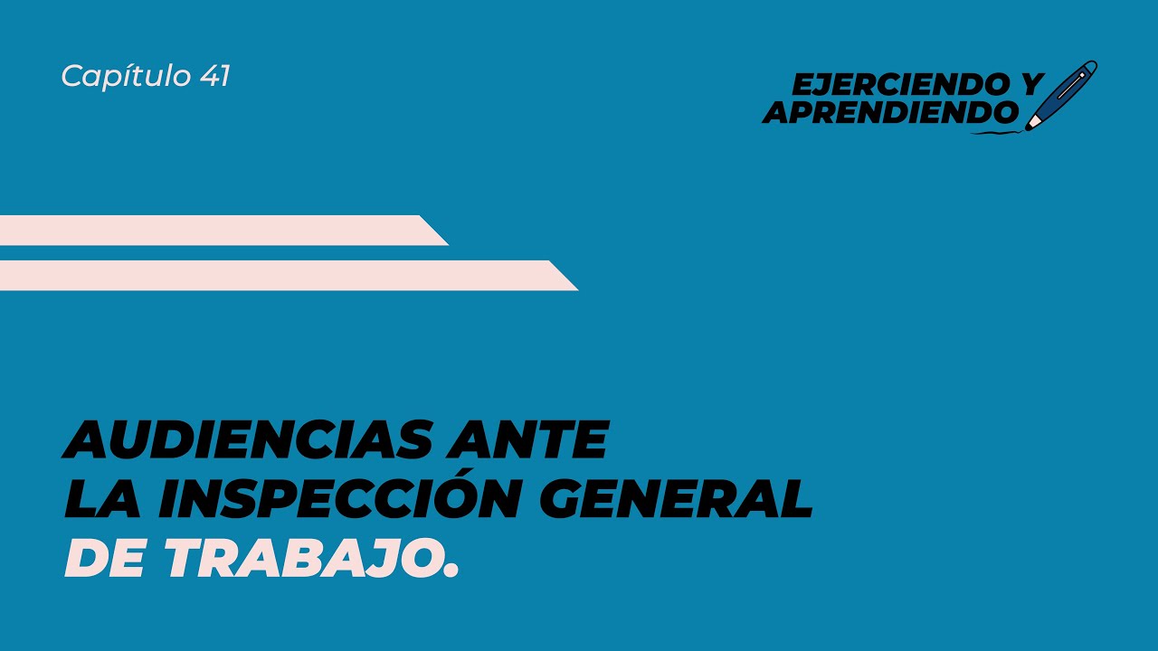 AUDIENCIAS ANTE LA INSPECCIÓN GENERAL DE TRABAJO