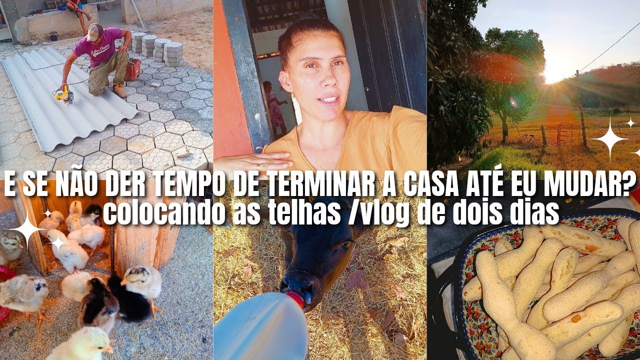 E SE NÃO DER TEMPO DE TERMINAR A CASA ATÉ EU ME MUDAR? COLOCANDO AS TELHAS/VLOG DE DOIS DIAS 