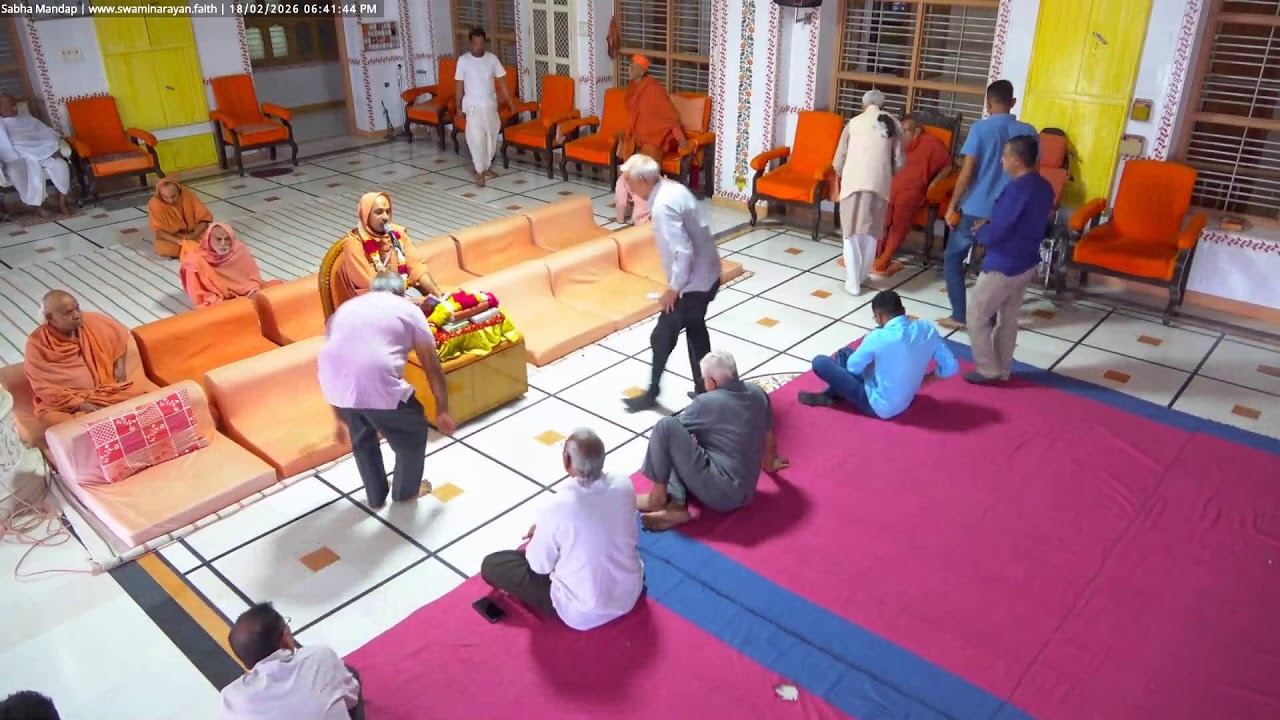 Bhuj Mandir Evening Katha on 18/02/2026