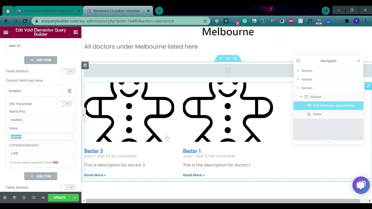 Elementor posts widget query by relationship field 1st part